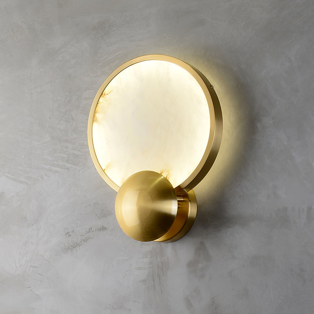 Sol Applique Murale en Albâtre et Laiton - Neutralighting