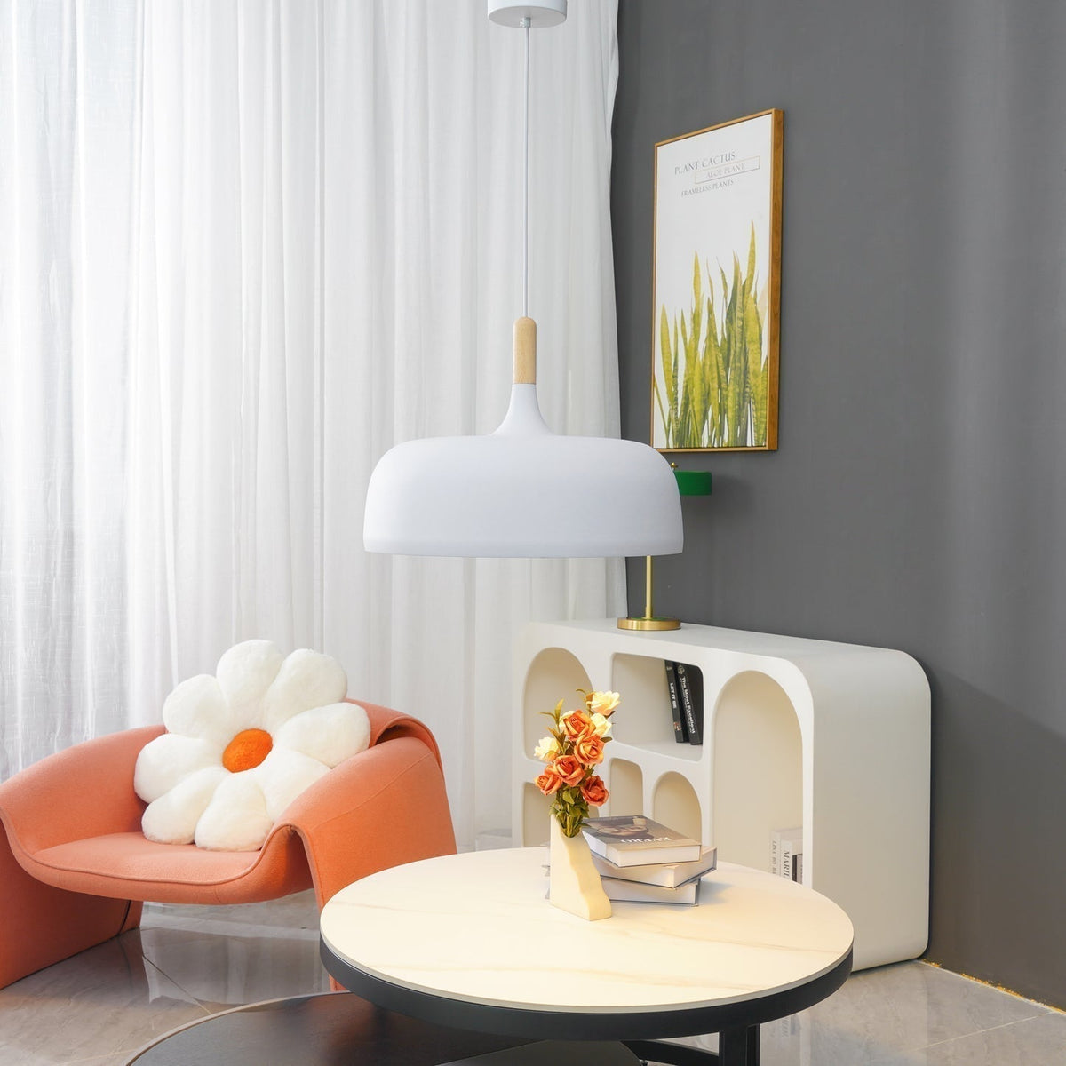 Lustra Suspension Lampe Abat-jour Blanc en Bois - Neutralighting