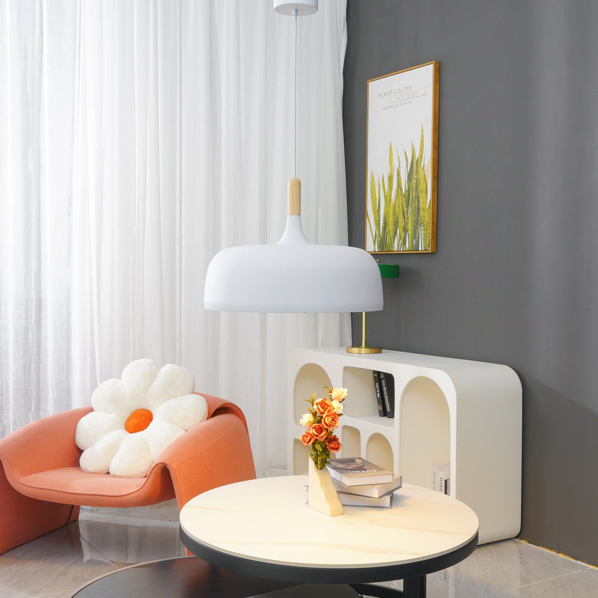 Lustra Suspension Lampe Abat-jour Blanc en Bois - Neutralighting