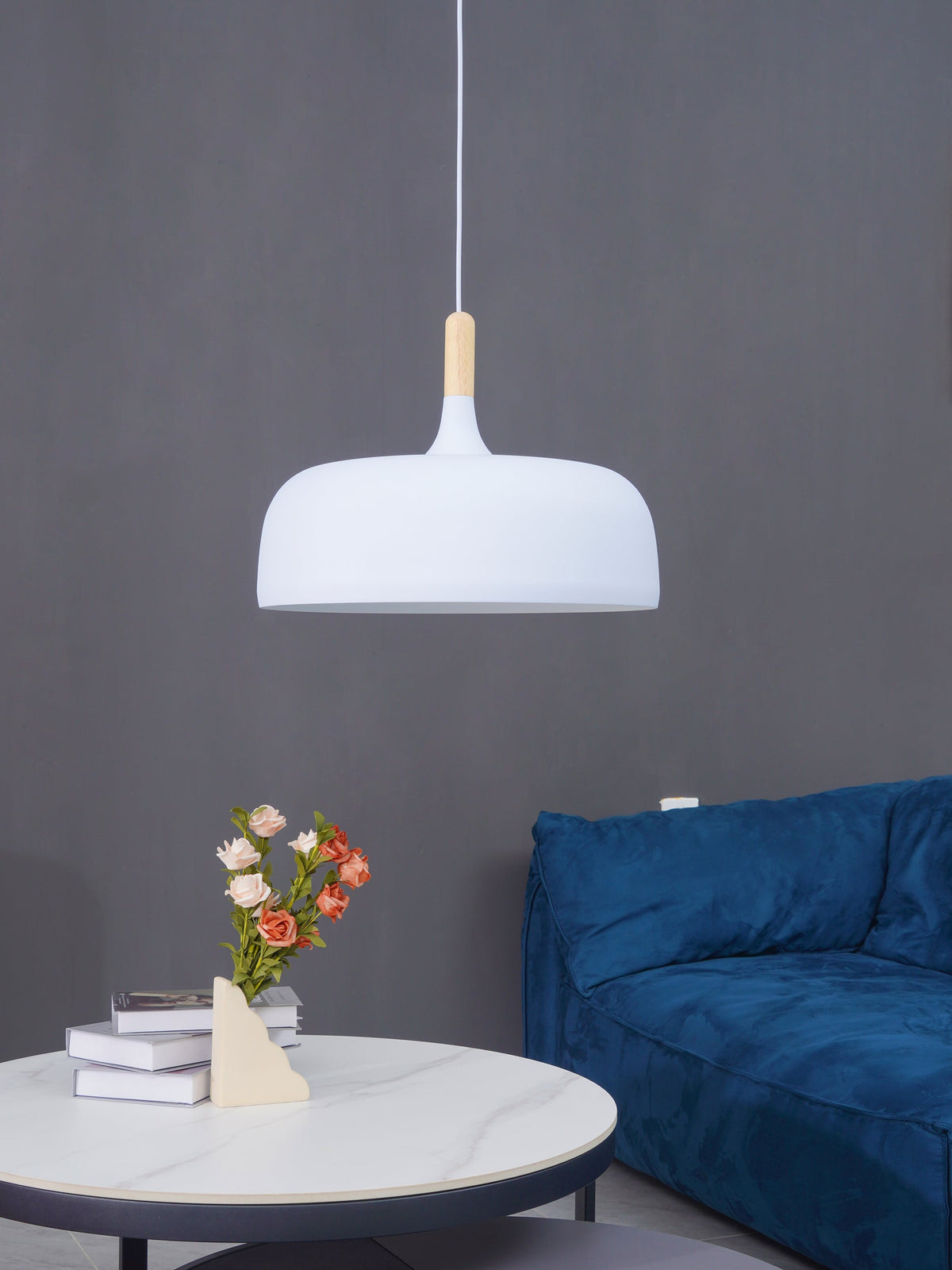 Lustra Suspension Lampe Abat-jour Blanc en Bois - Neutralighting
