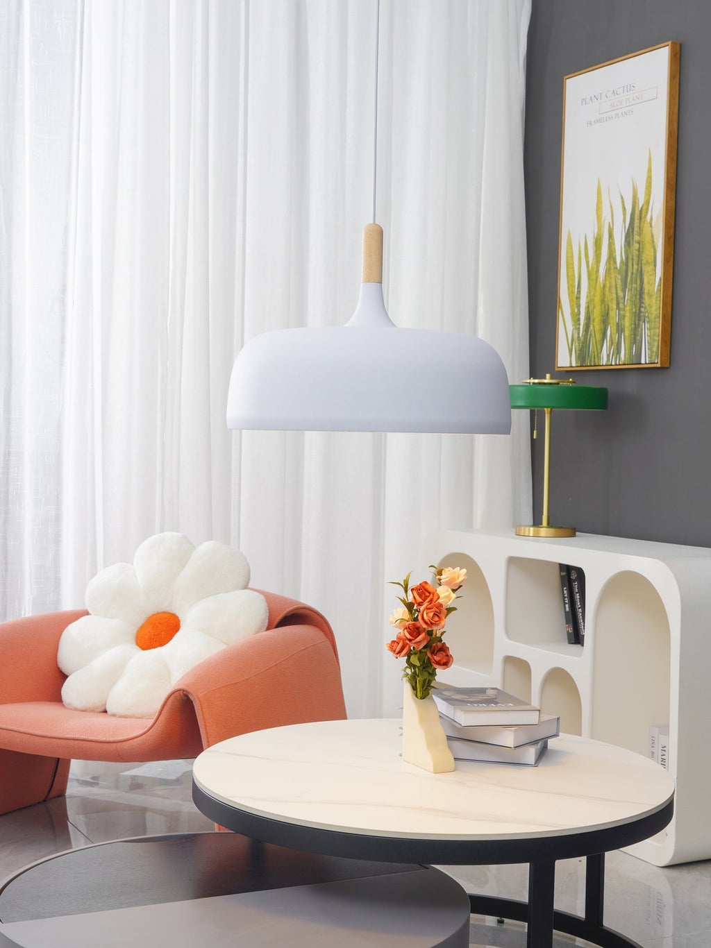 Lustra Suspension Lampe Abat-jour Blanc en Bois - Neutralighting