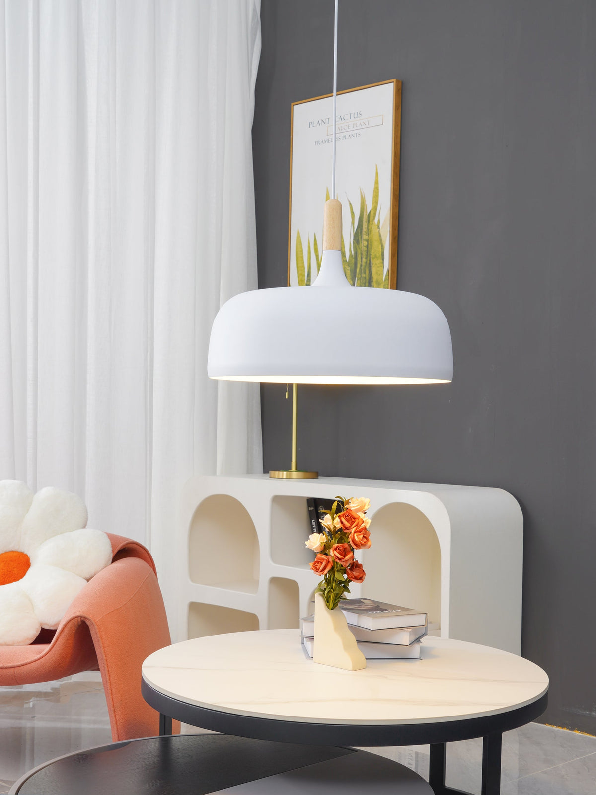 Lustra Suspension Lampe Abat-jour Blanc en Bois - Neutralighting