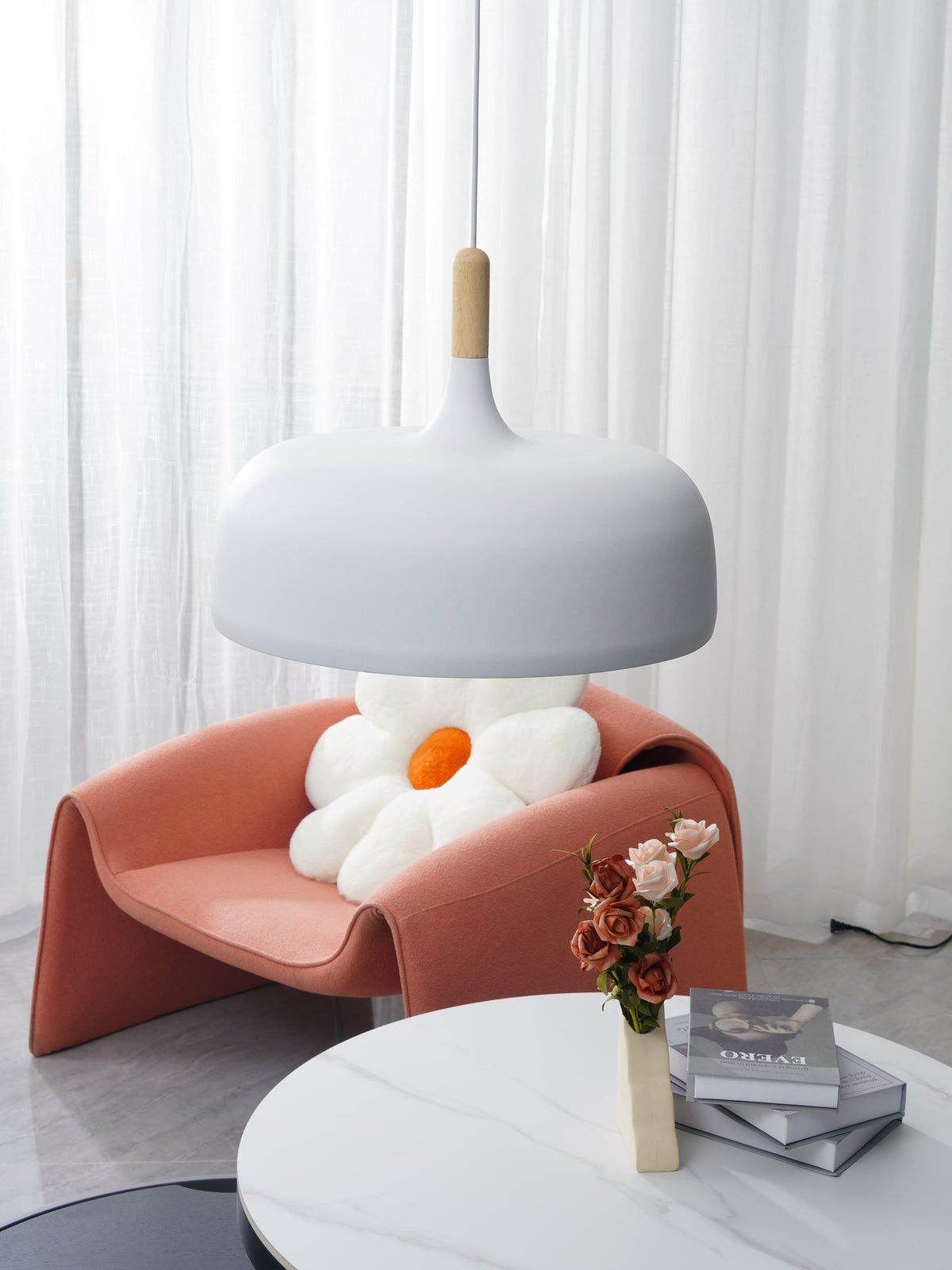 Lustra Suspension Lampe Abat-jour Blanc en Bois - Neutralighting