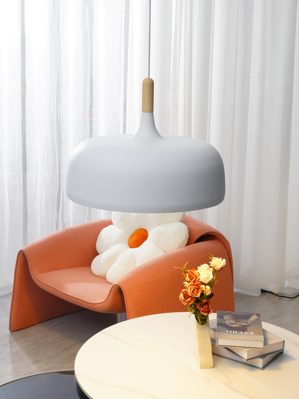 Lustra Suspension Lampe Abat-jour Blanc en Bois - Neutralighting