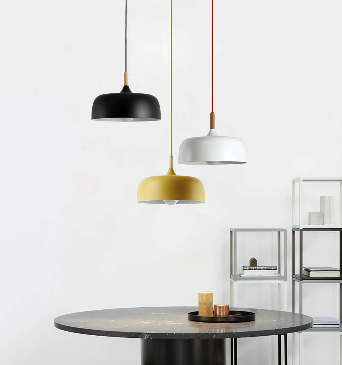 Lustra Suspension Lampe Abat-jour Blanc en Bois - Neutralighting