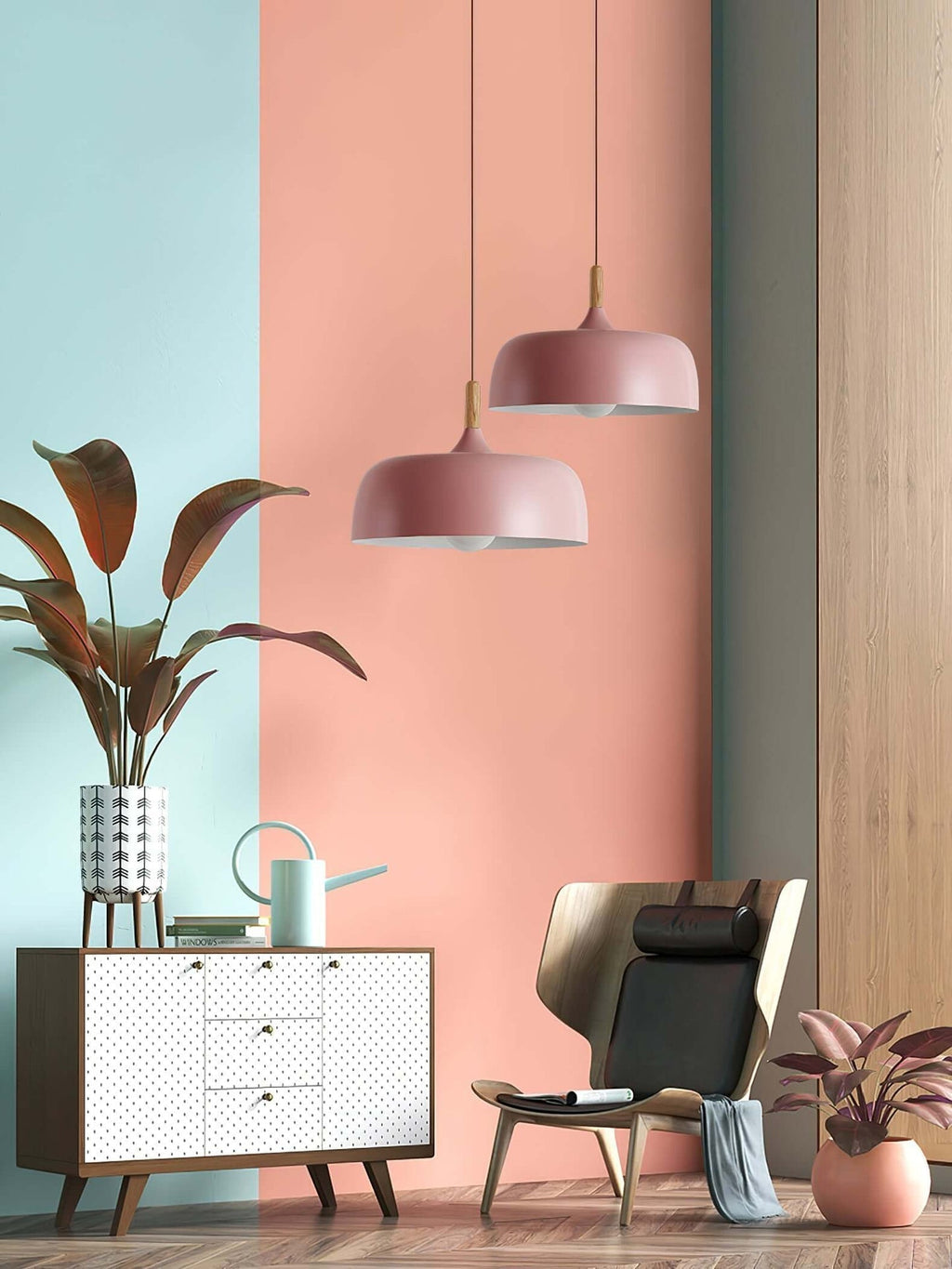 Lustra Suspension Lampe Abat-jour Blanc en Bois - Neutralighting