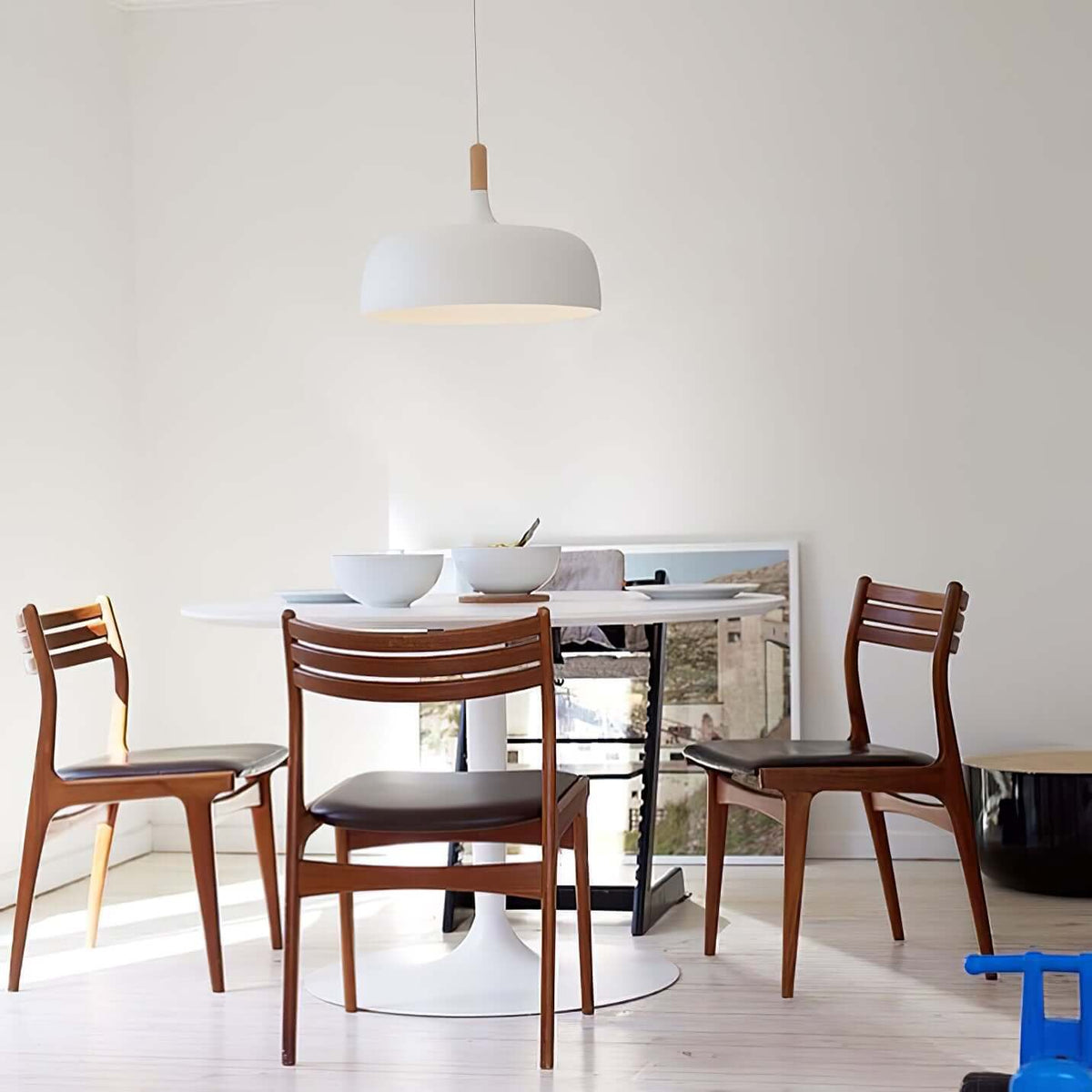 Lustra Suspension Lampe Abat-jour Blanc en Bois - Neutralighting