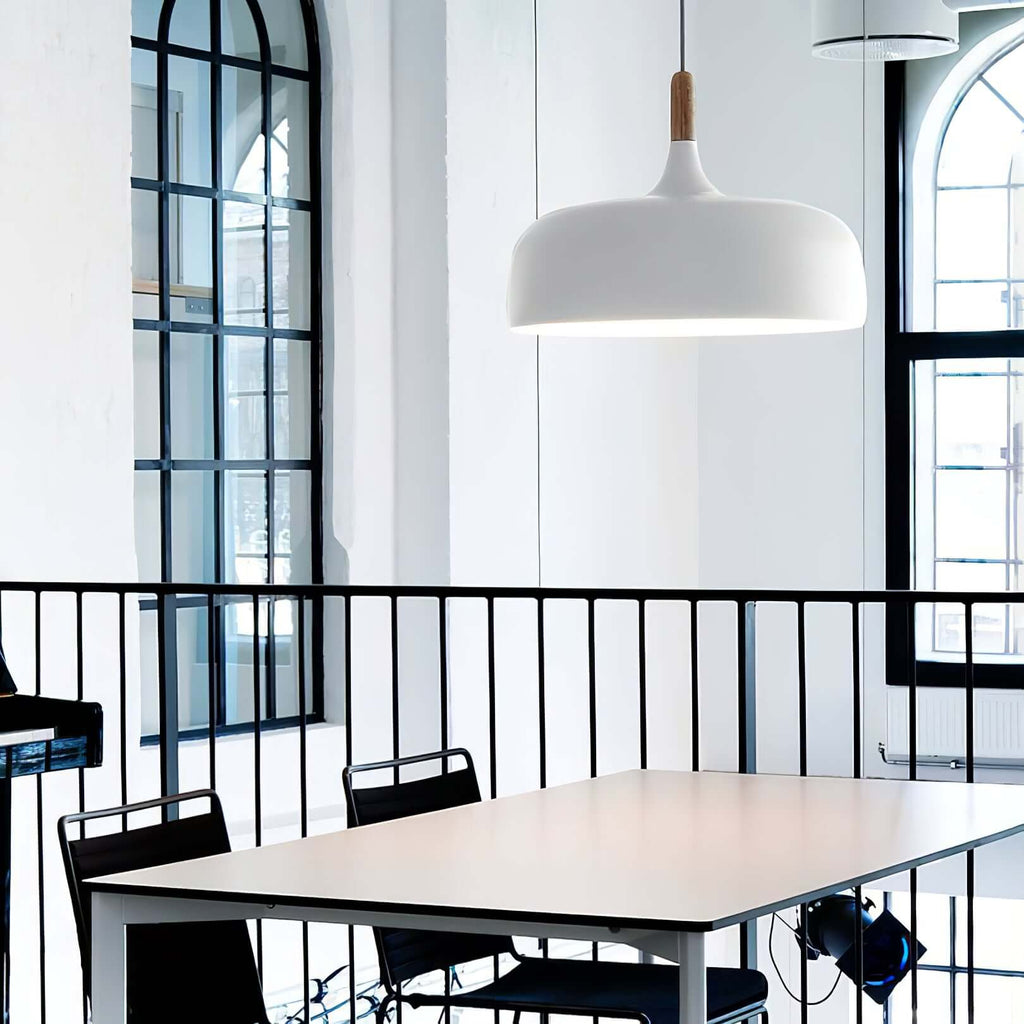Lustra Suspension Lampe Abat-jour Blanc en Bois - Neutralighting