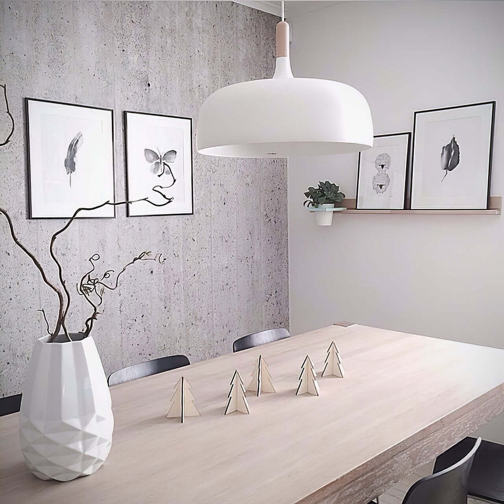 Lustra Suspension Lampe Abat-jour Blanc en Bois - Neutralighting