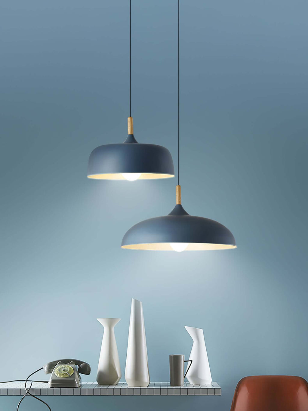 Lustra Suspension Lampe Abat-jour Blanc en Bois - Neutralighting