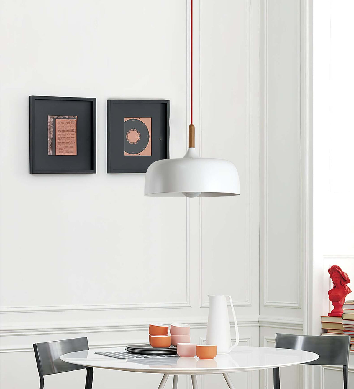 Lustra Suspension Lampe Abat-jour Blanc en Bois - Neutralighting