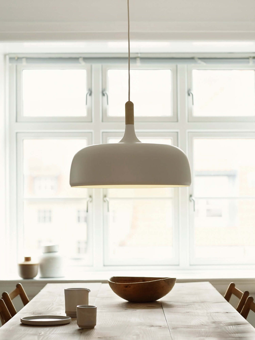 Lustra Suspension Lampe Abat-jour Blanc en Bois - Neutralighting