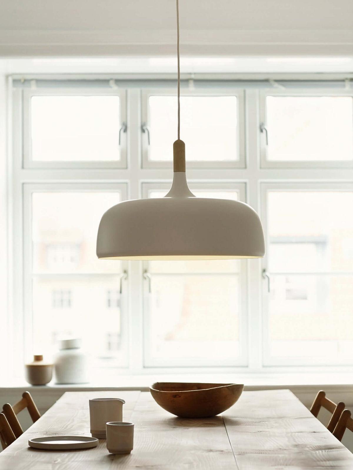 Lustra Suspension Lampe Abat-jour Blanc en Bois - Neutralighting