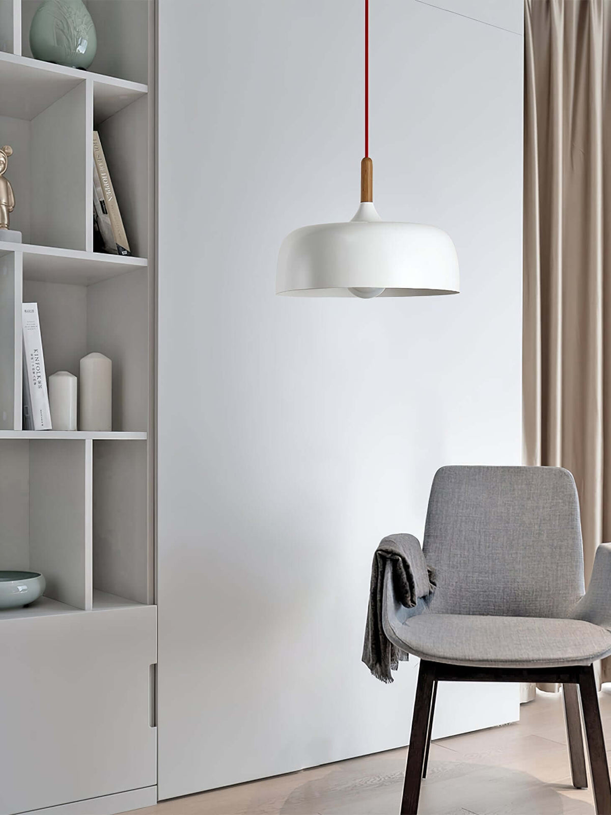Lustra Suspension Lampe Abat-jour Blanc en Bois - Neutralighting