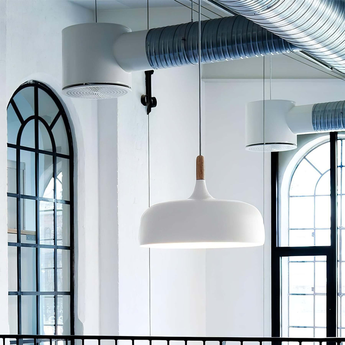 Lustra Suspension Lampe Abat-jour Blanc en Bois - Neutralighting