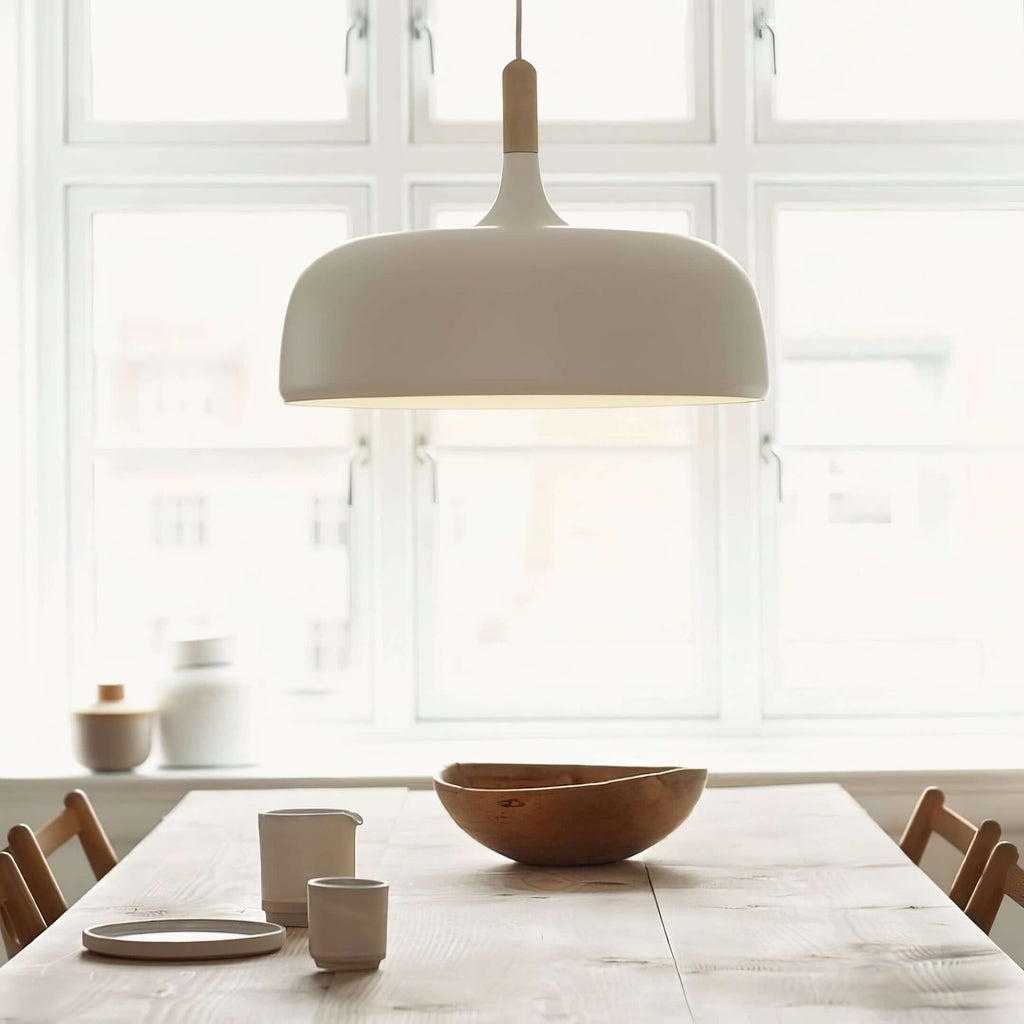 Lustra Suspension Lampe Abat-jour Blanc en Bois - Neutralighting