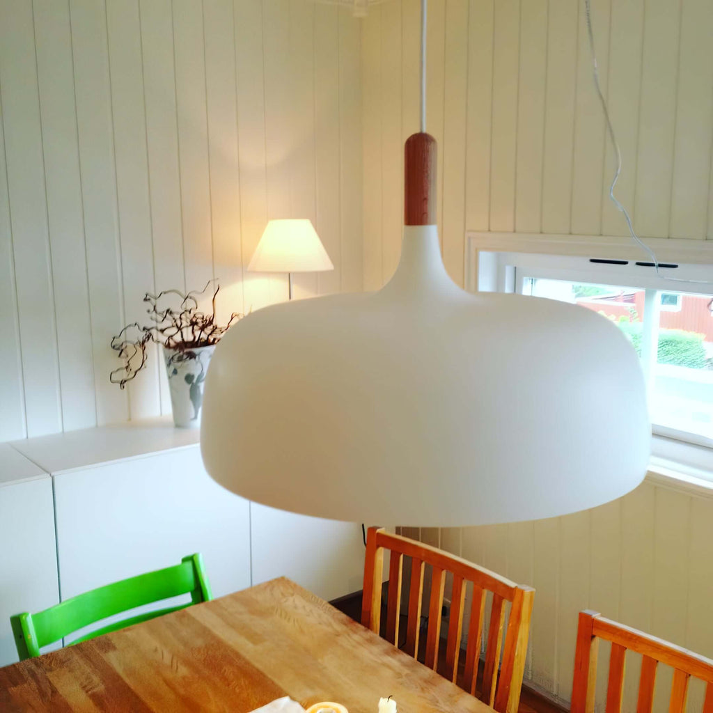 Lustra Suspension Lampe Abat-jour Blanc en Bois - Neutralighting