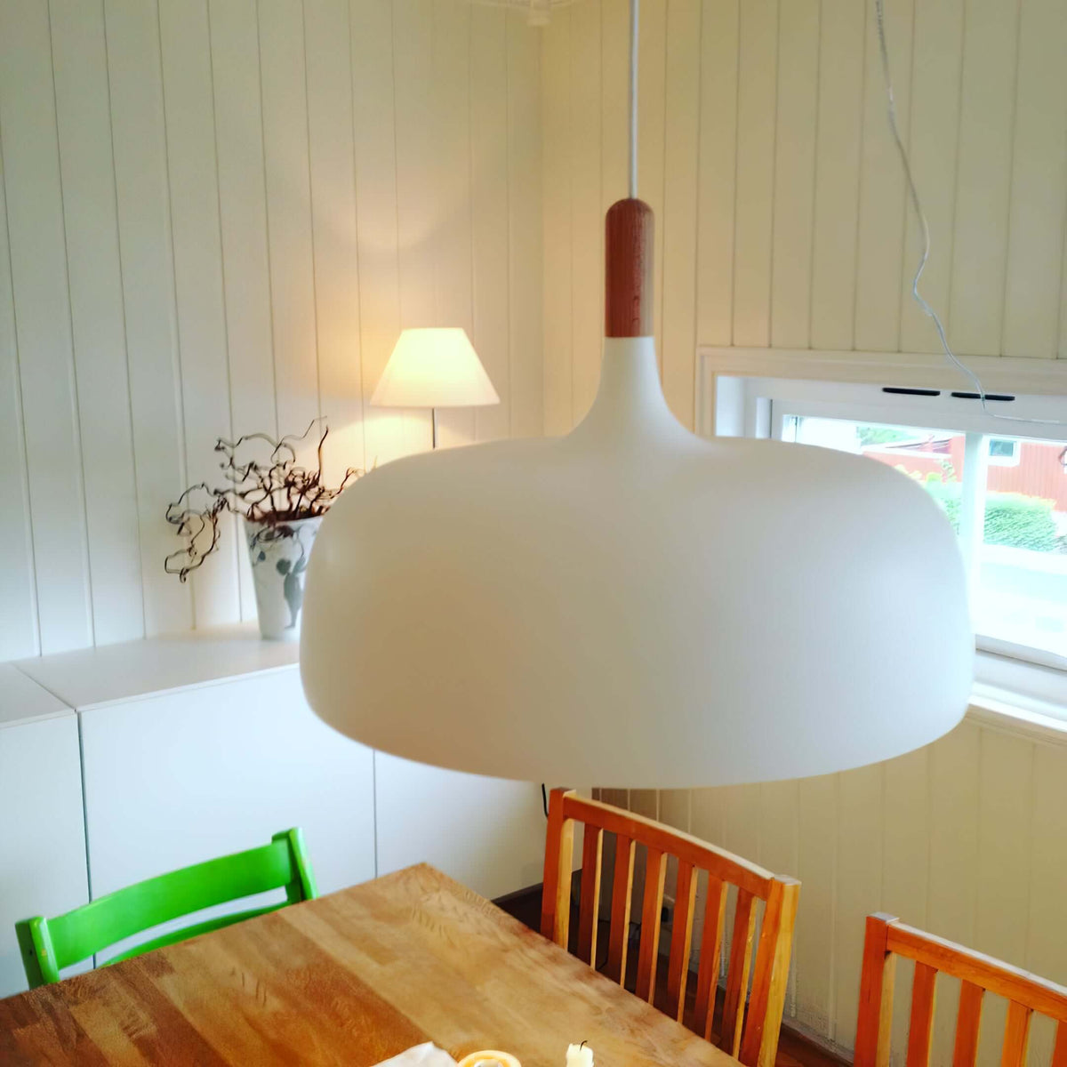 Lustra Suspension Lampe Abat-jour Blanc en Bois - Neutralighting