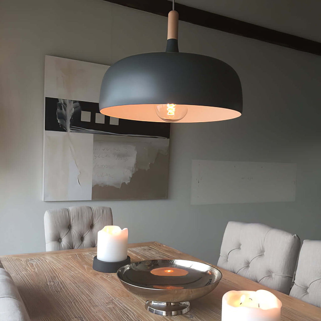 Lustra Suspension Lampe Abat-jour Blanc en Bois - Neutralighting