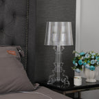 Kristy Lamp de Table Cylindre Moderne, Arcylique, Noir/Transparent, Salon - Neutralighting