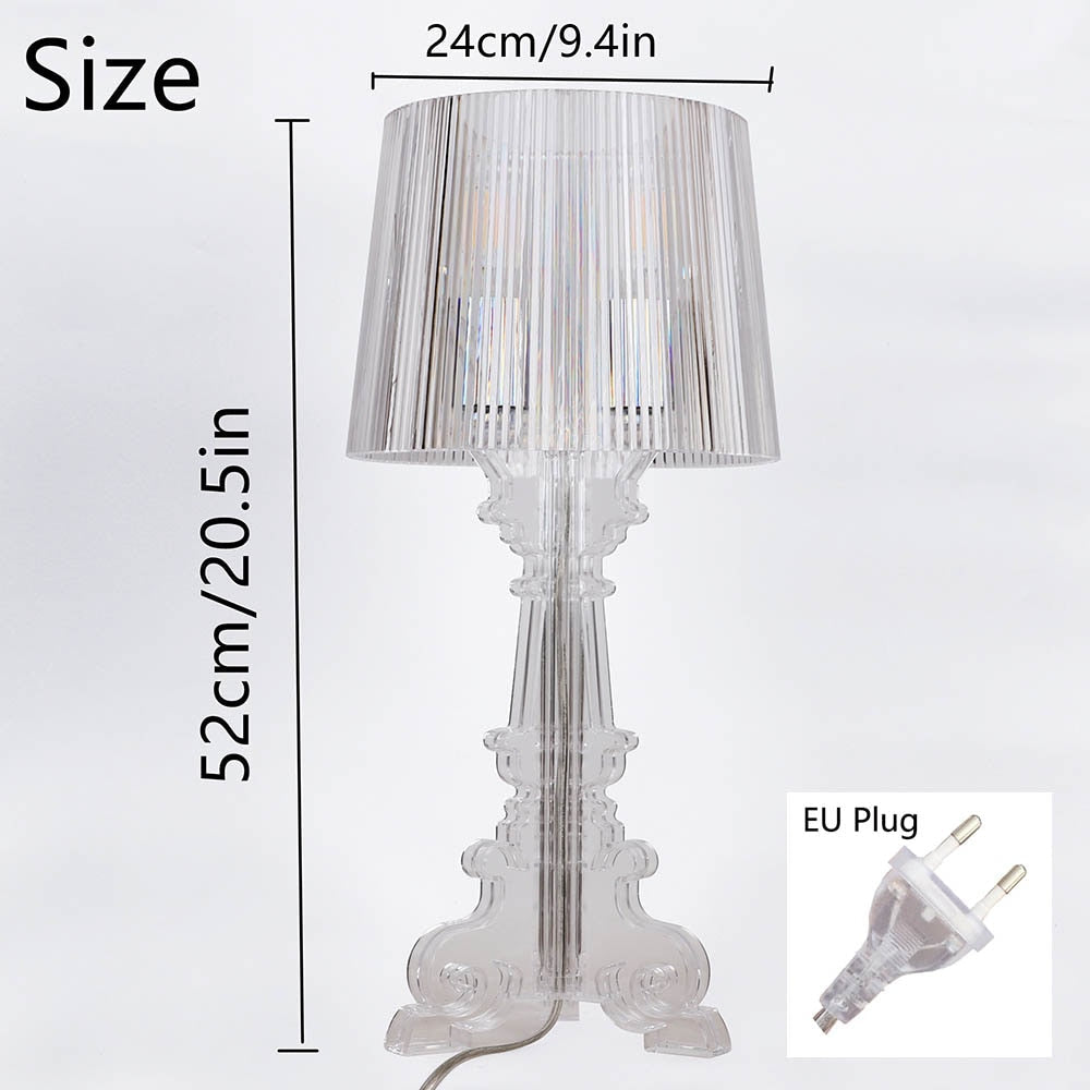 Kristy Lamp de Table Cylindre Moderne, Arcylique, Noir/Transparent, Salon - Neutralighting