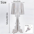 Kristy Lamp de Table Cylindre Moderne, Arcylique, Noir/Transparent, Salon - Neutralighting
