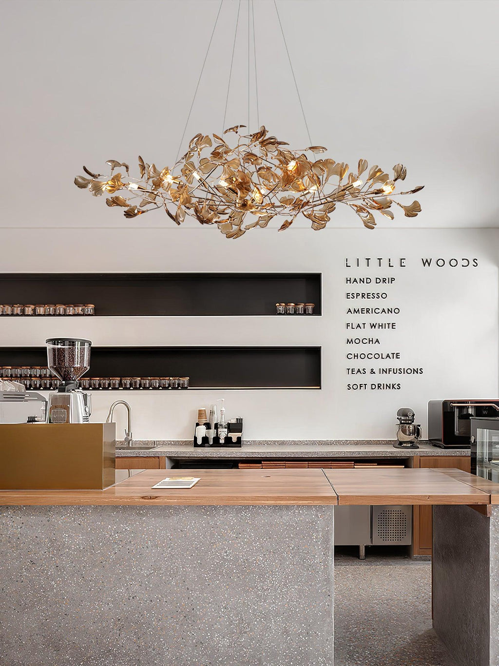 Eurvinen Lustre de luxe en feuille de ginkgo - Neutralighting