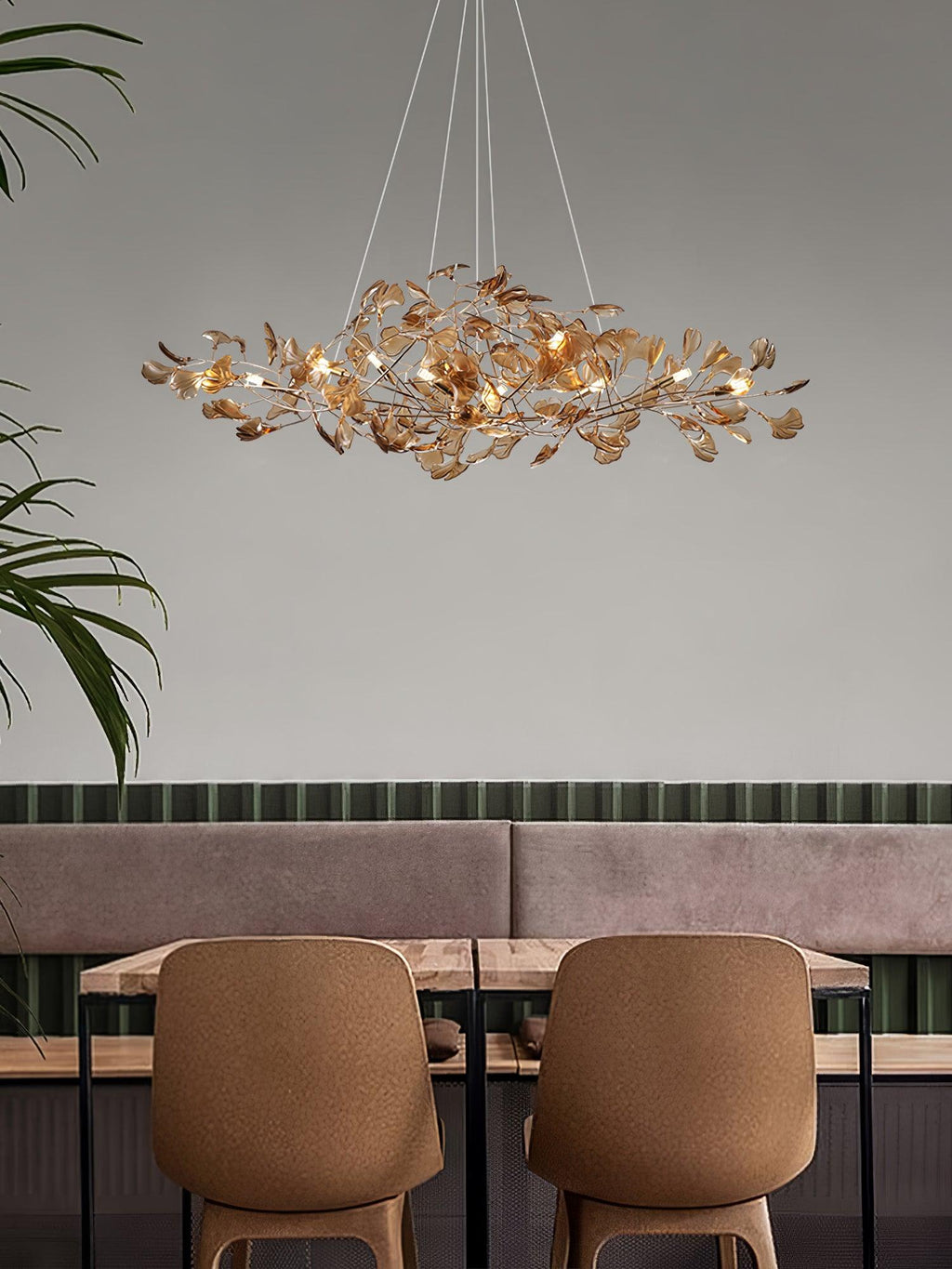 Eurvinen Lustre de luxe en feuille de ginkgo - Neutralighting