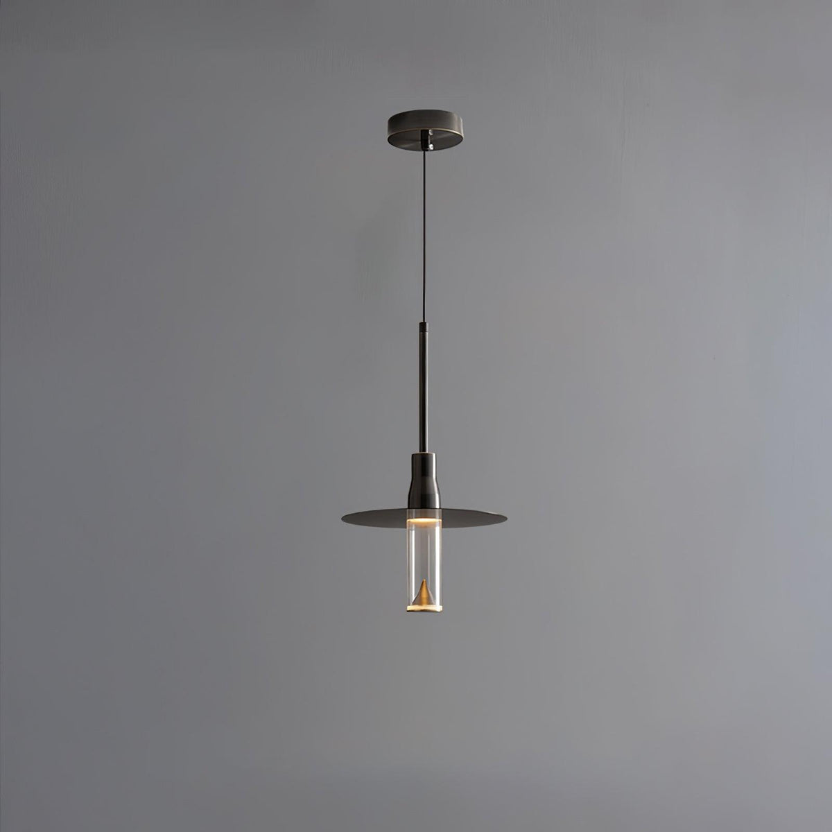 Solara Lampe suspendue en acrylique avec plaque de chapeau chromée moderne - Neutralighting