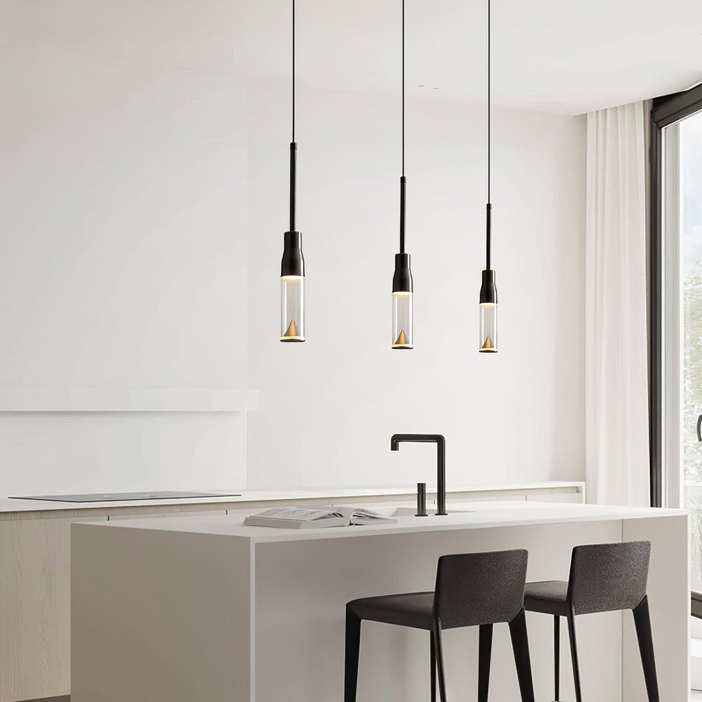 Solara Lampe suspendue en acrylique avec plaque de chapeau chromée moderne - Neutralighting