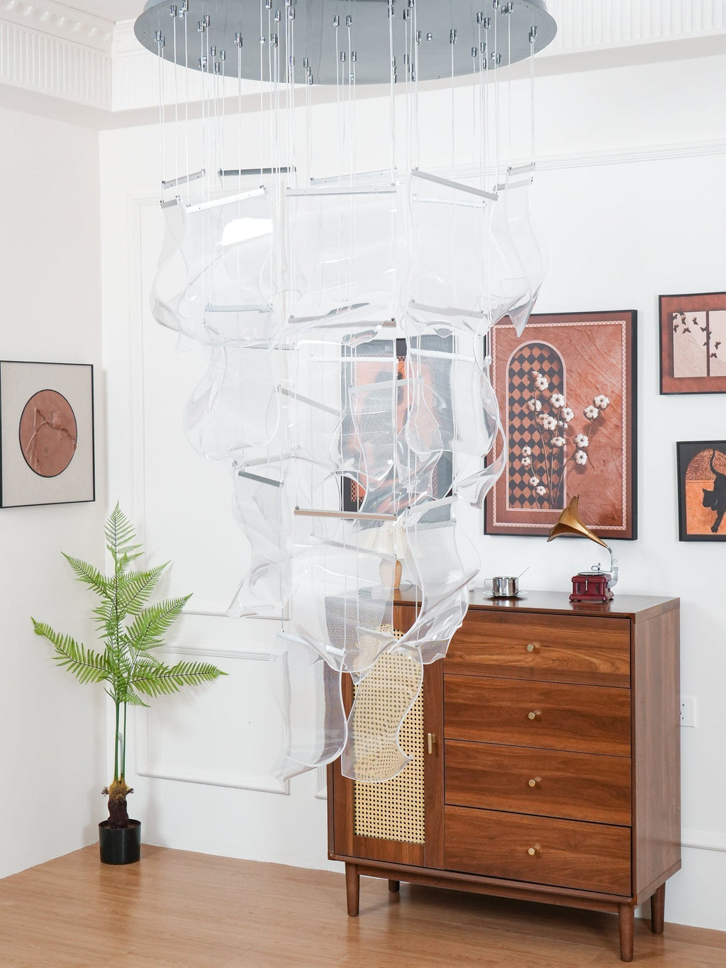 Lustra Chandelier Acrylic LED Abstract Floating - Neutralighting