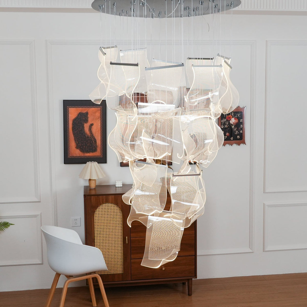 Lustra Chandelier Acrylic LED Abstract Floating - Neutralighting