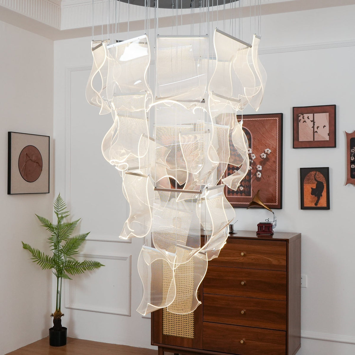 Lustra Chandelier Acrylic LED Abstract Floating - Neutralighting