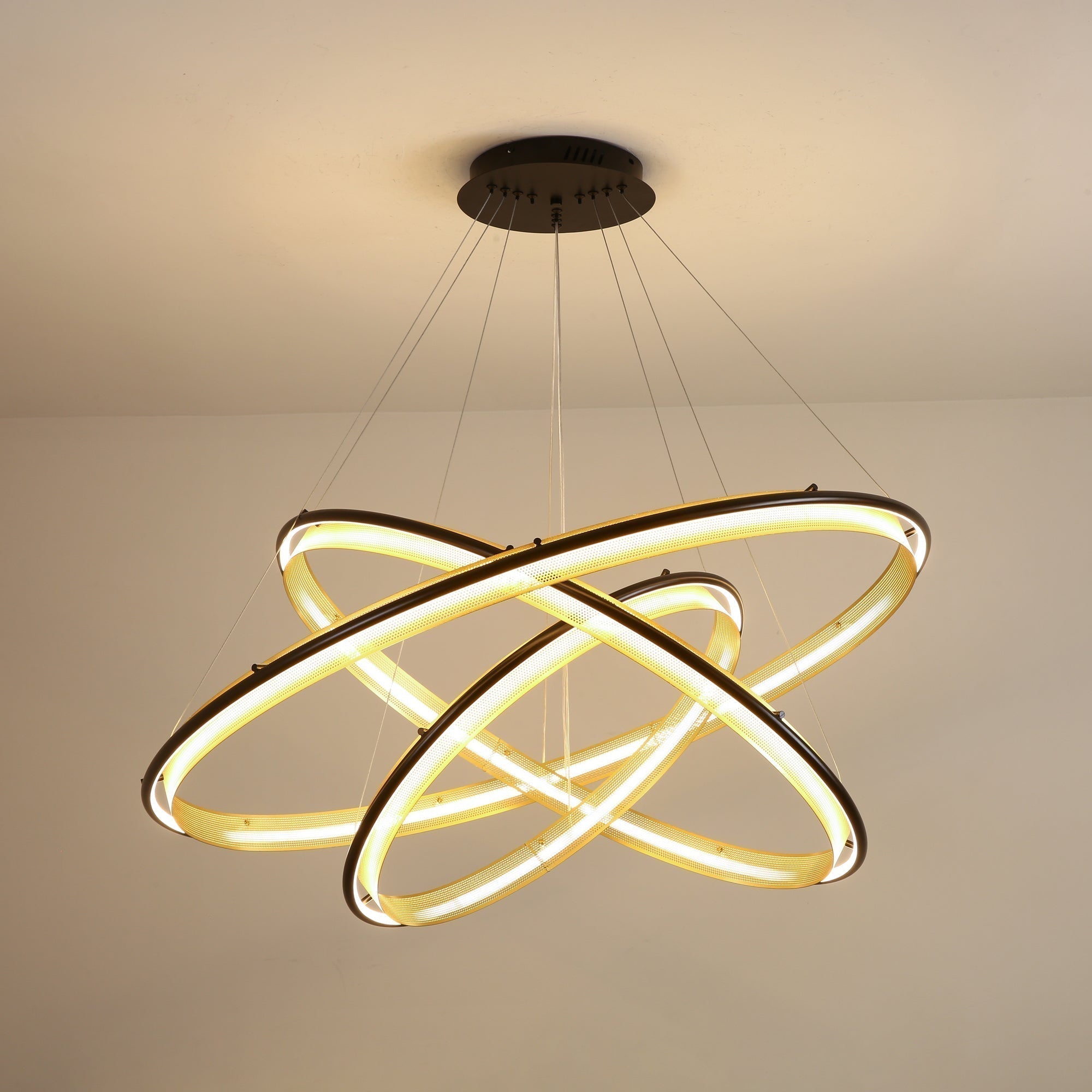 Erveliel Chandelier Rond Métal Minimaliste Moderne - Neutralighting