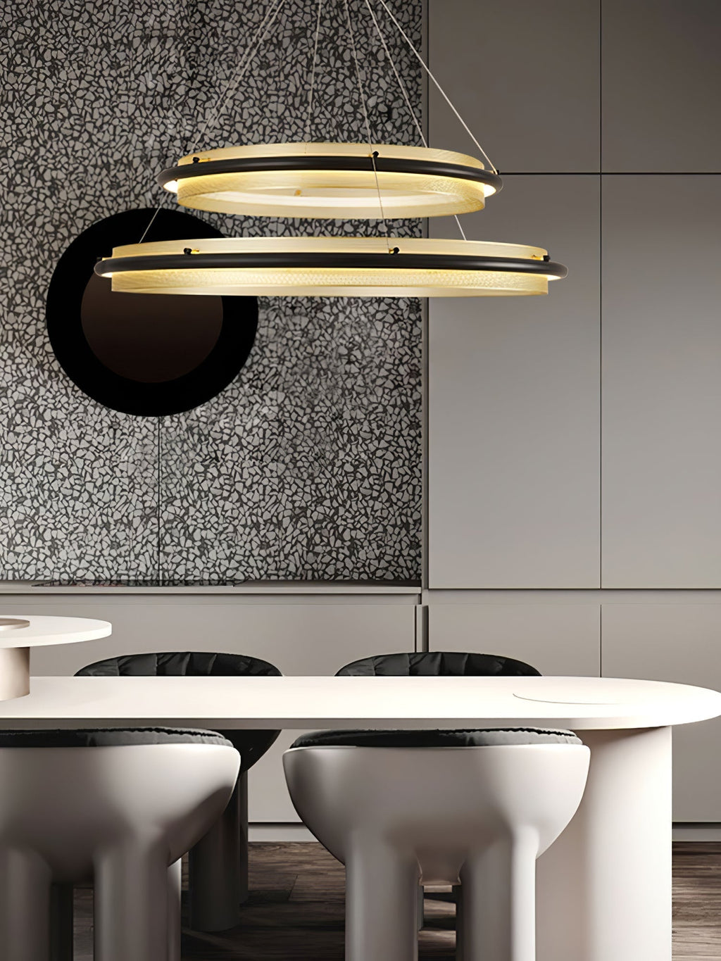 Erveliel Chandelier Rond Métal Minimaliste Moderne - Neutralighting