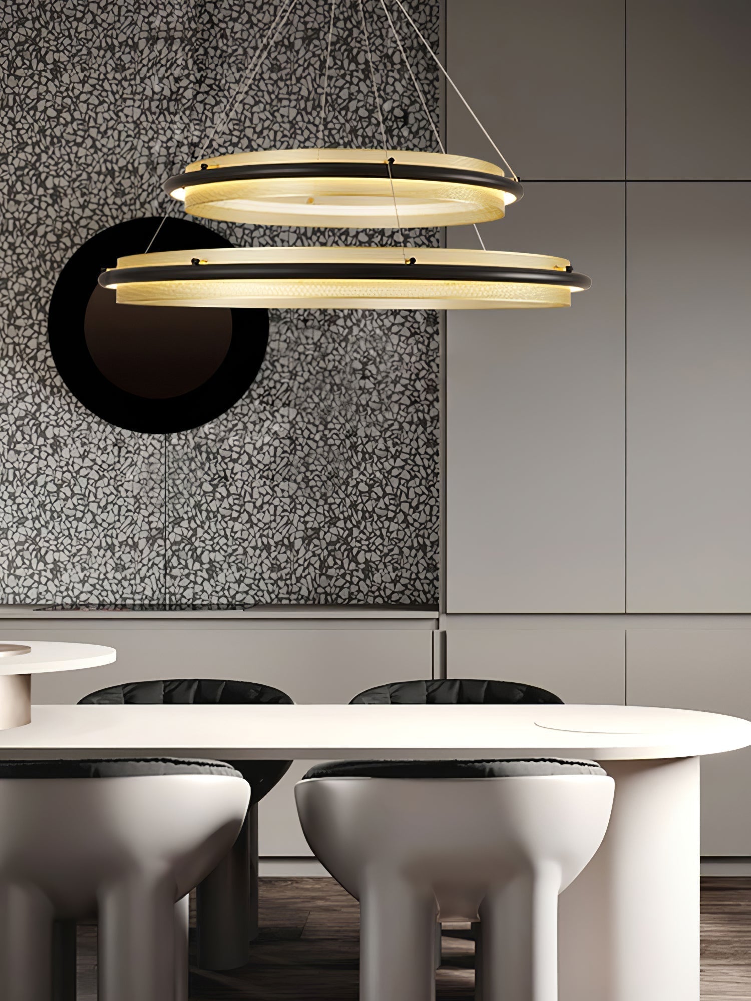 Erveliel Chandelier Rond Métal Minimaliste Moderne - Neutralighting