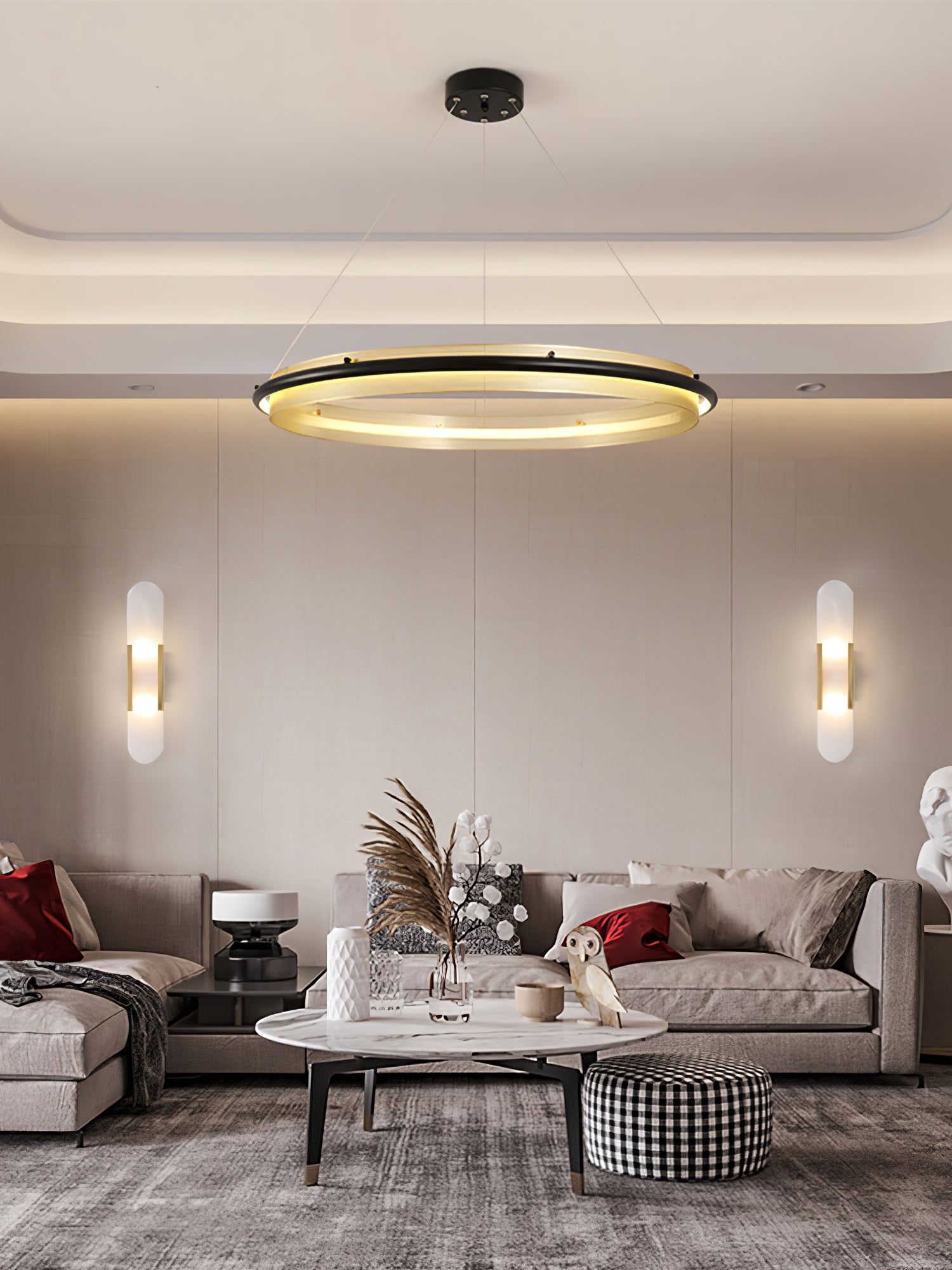 Erveliel Chandelier Rond Métal Minimaliste Moderne - Neutralighting