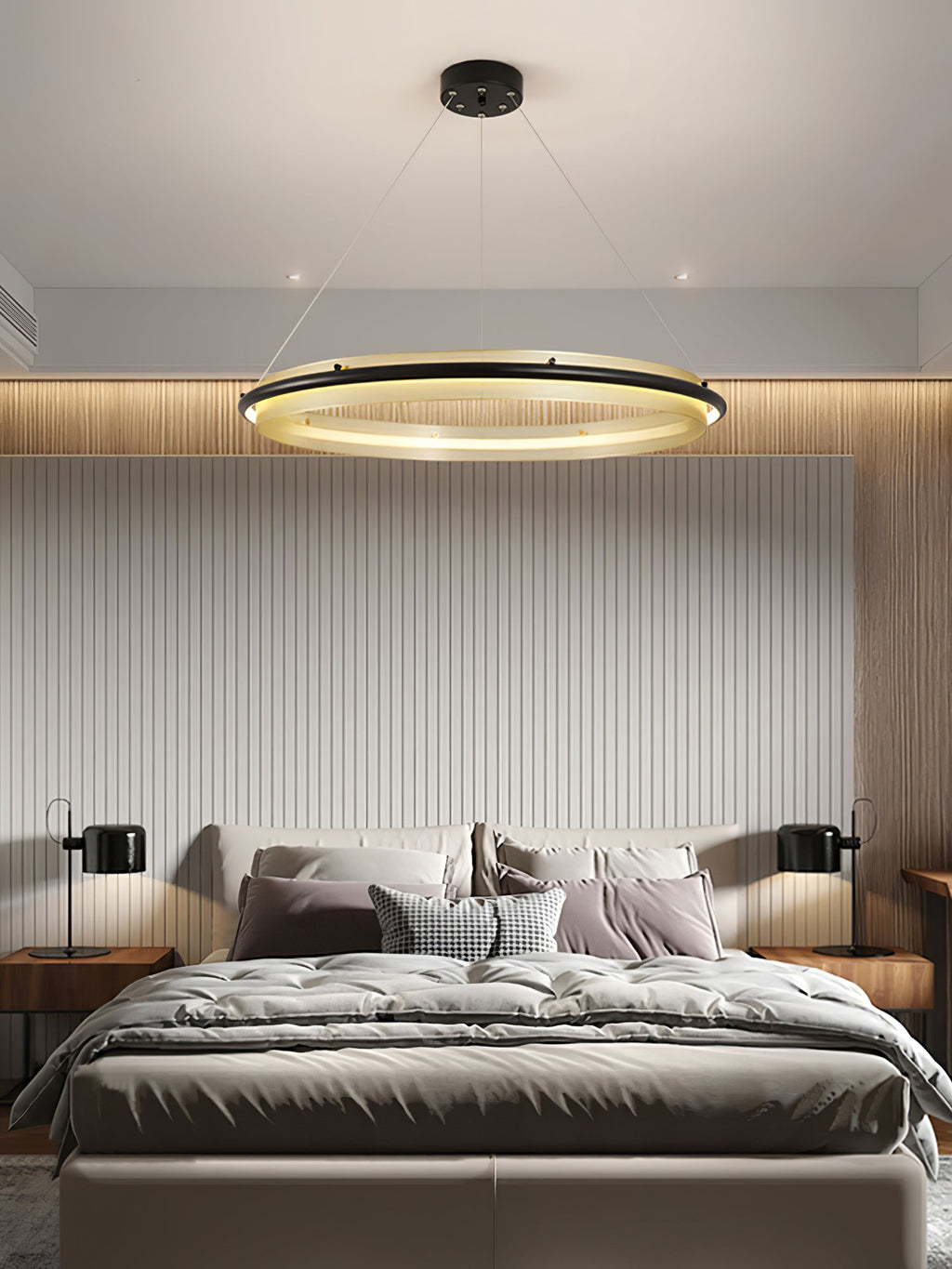 Erveliel Chandelier Rond Métal Minimaliste Moderne - Neutralighting
