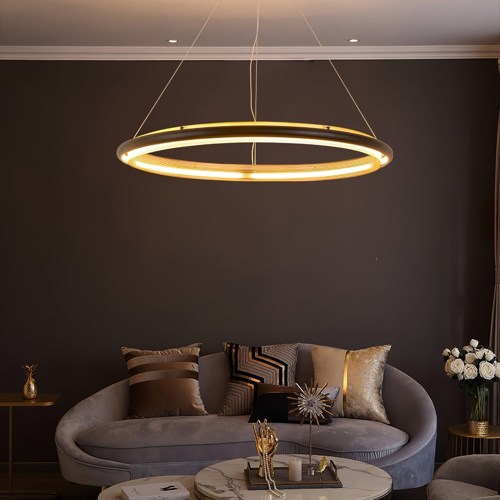 Erveliel Chandelier Rond Métal Minimaliste Moderne - Neutralighting