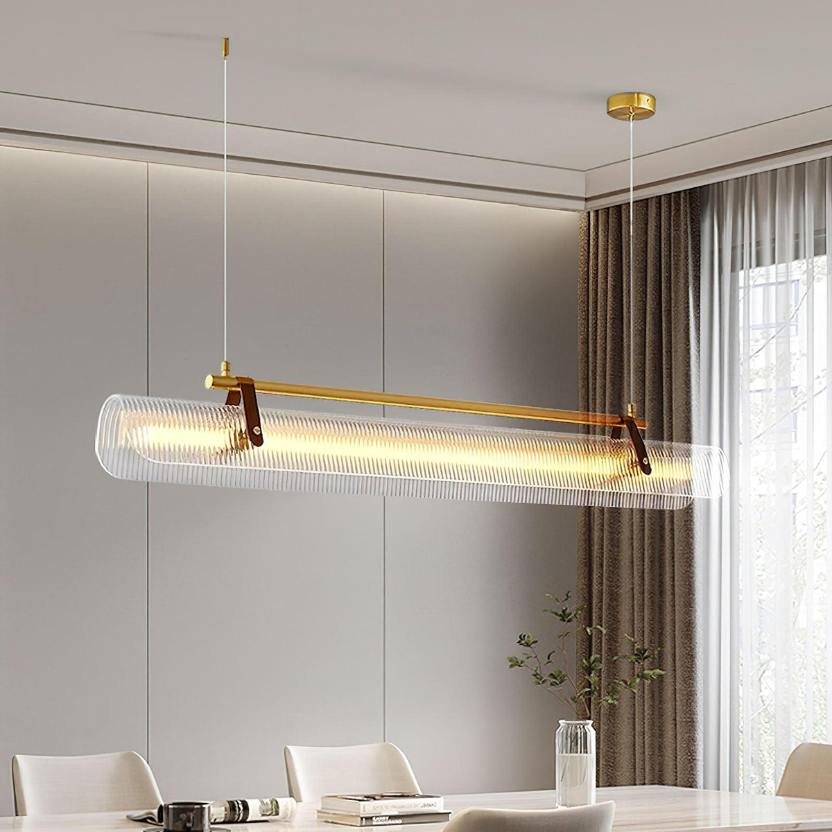 Lustra Suspension Lampe Acrylique Linéaire Moderne pour Salle à Manger - Neutralighting