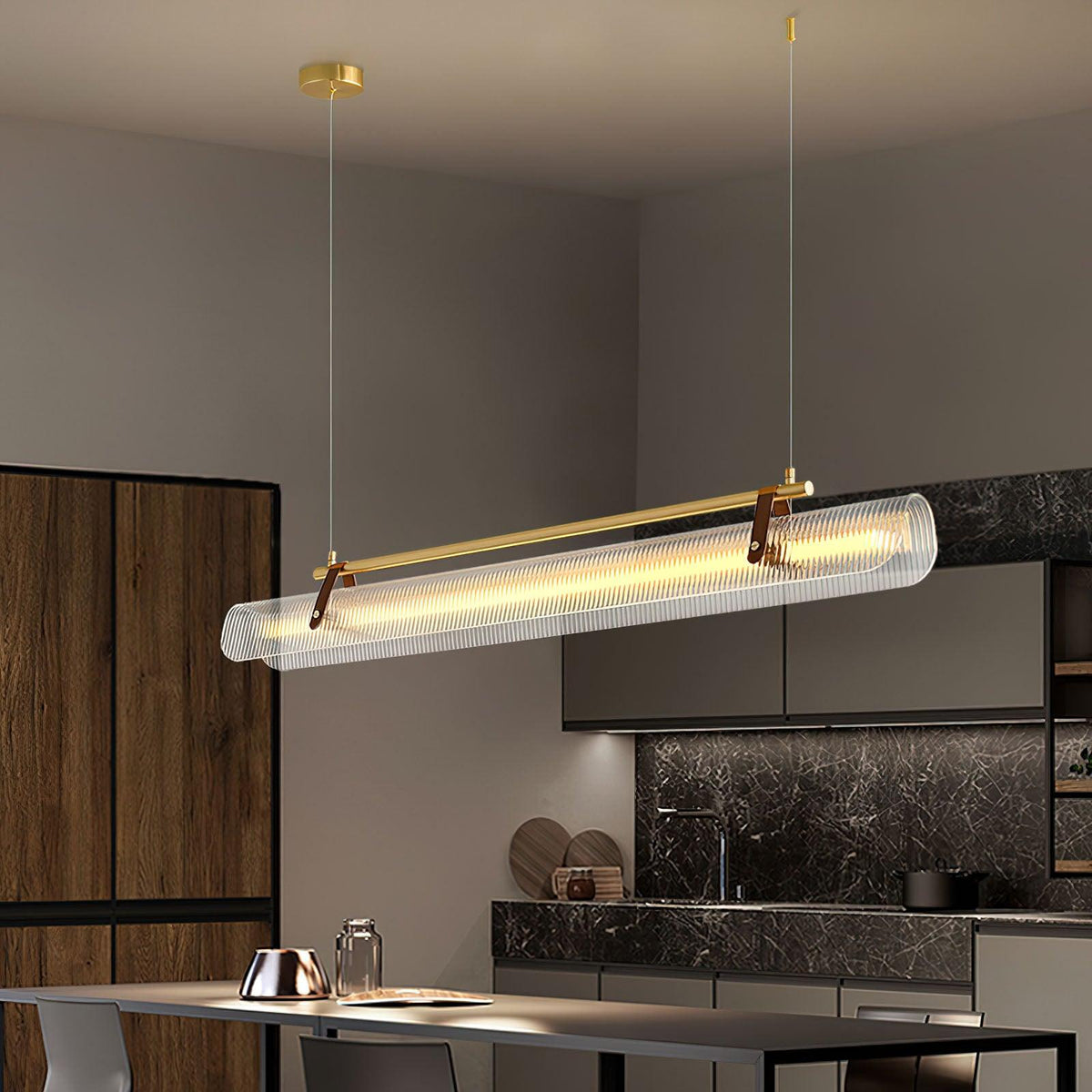 Lustra Suspension Lampe Acrylique Linéaire Moderne pour Salle à Manger - Neutralighting