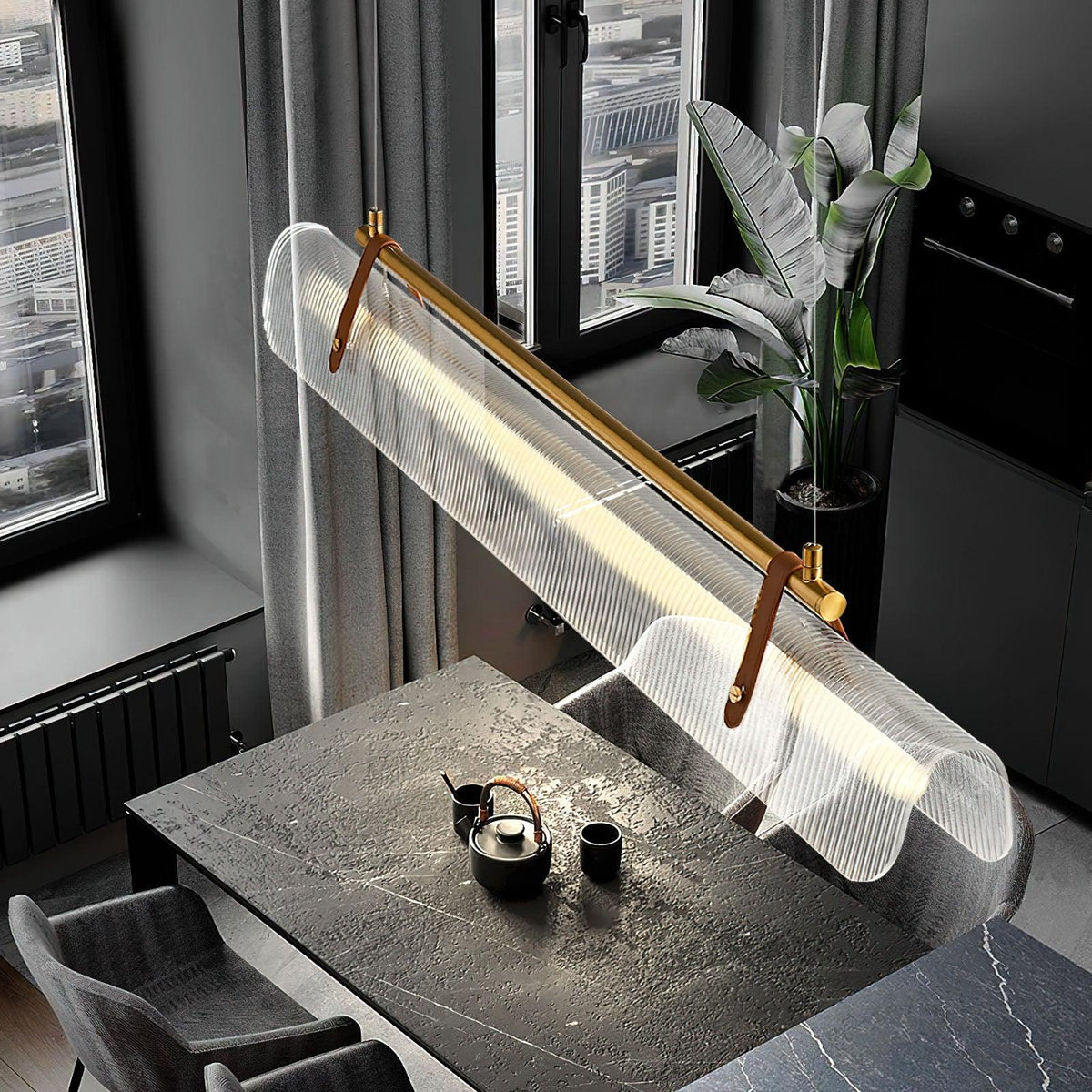 Lustra Suspension Lampe Acrylique Linéaire Moderne pour Salle à Manger - Neutralighting