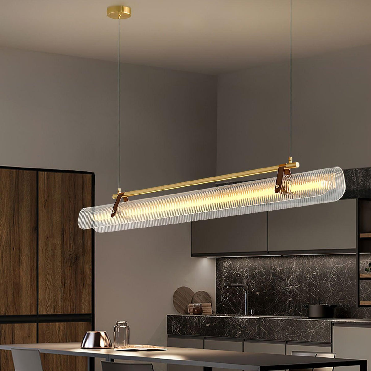 Lustra Suspension Lampe Acrylique Linéaire Moderne pour Salle à Manger - Neutralighting