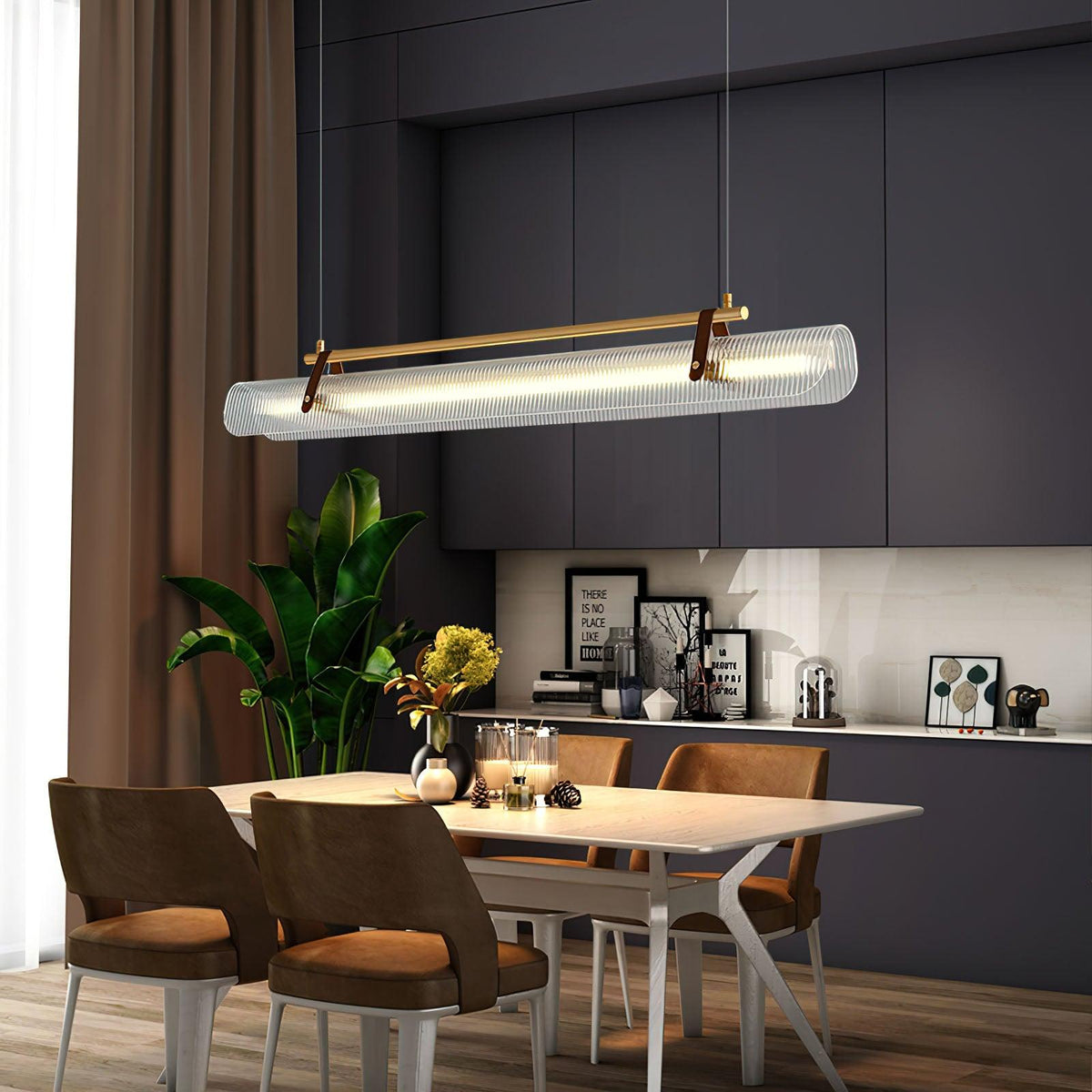 Lustra Suspension Lampe Acrylique Linéaire Moderne pour Salle à Manger - Neutralighting