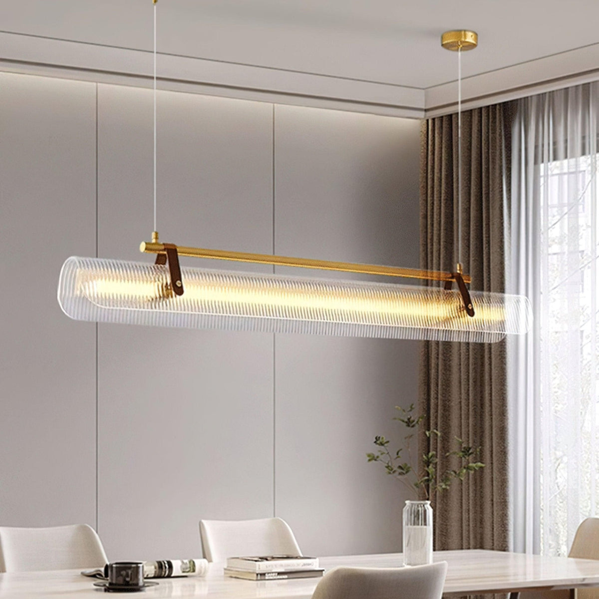 Lustra Suspension Lampe Acrylique Linéaire Moderne pour Salle à Manger - Neutralighting