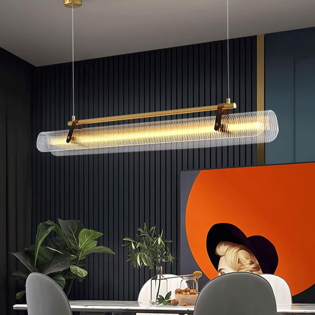 Lustra Suspension Lampe Acrylique Linéaire Moderne pour Salle à Manger - Neutralighting