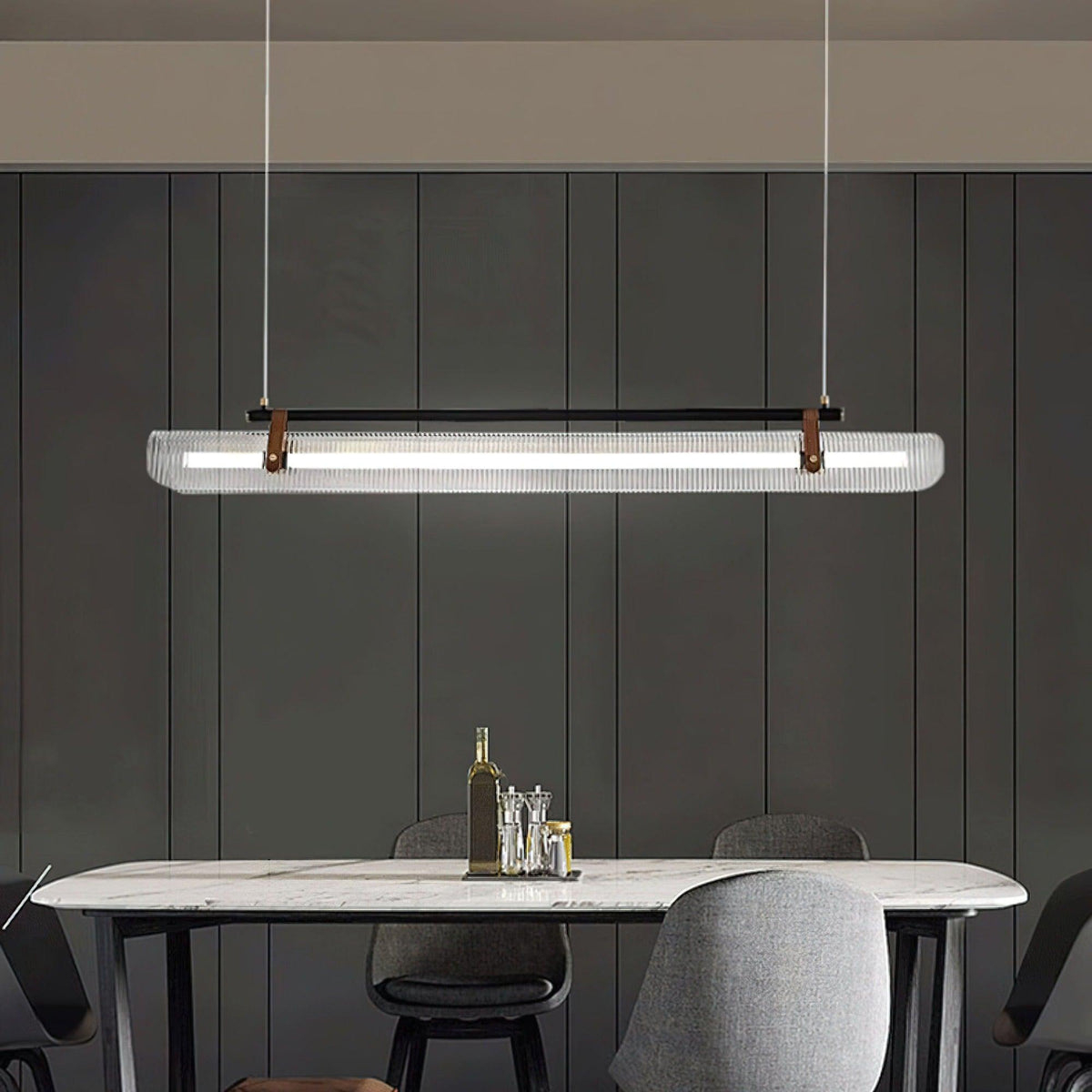 Lustra Suspension Lampe Acrylique Linéaire Moderne pour Salle à Manger - Neutralighting