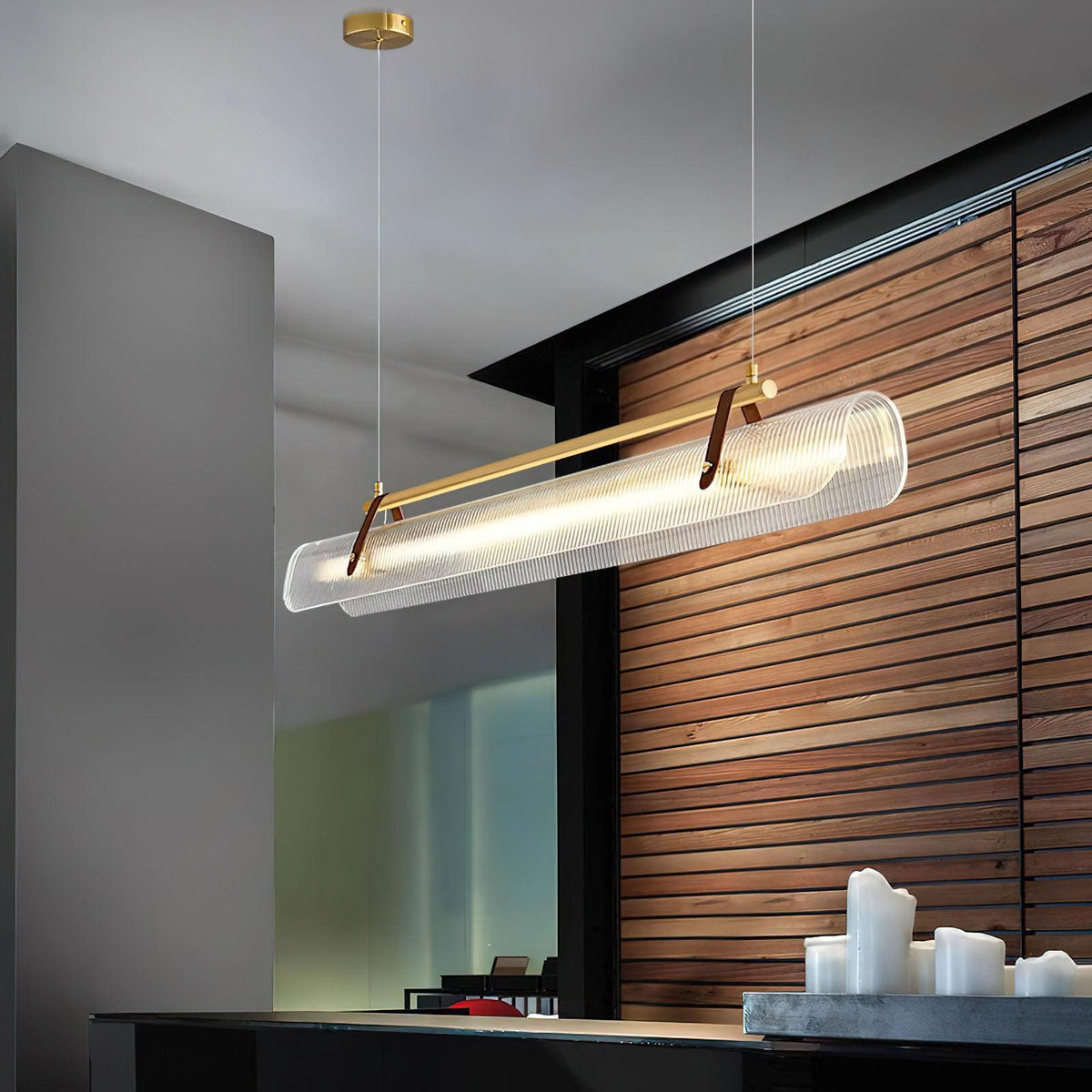 Lustra Suspension Lampe Acrylique Linéaire Moderne pour Salle à Manger - Neutralighting