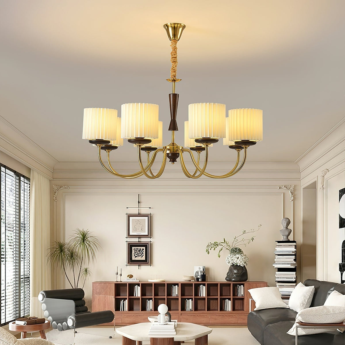 Lustra Chandelier en Laiton Tissu - Neutralighting