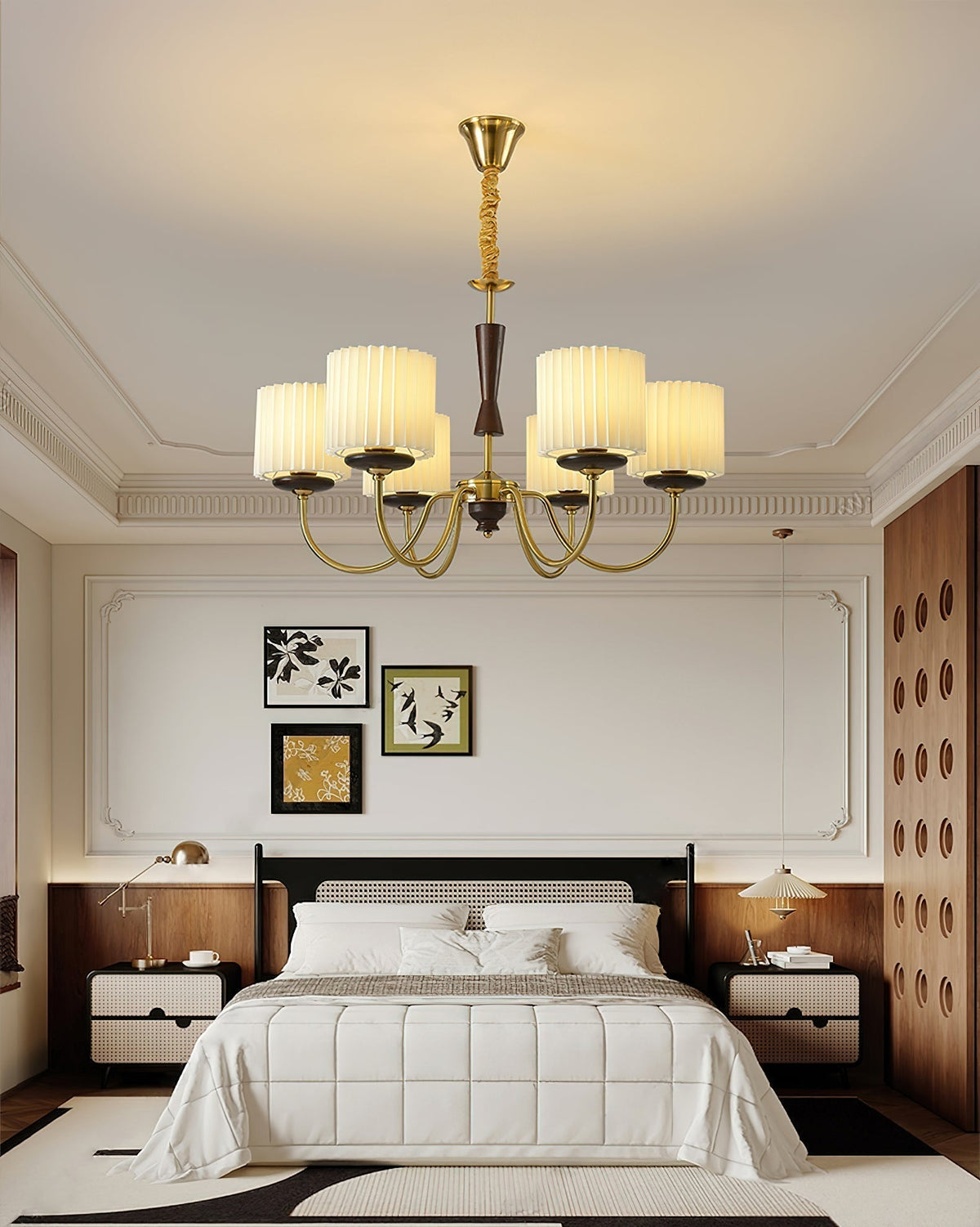 Lustra Chandelier en Laiton Tissu - Neutralighting